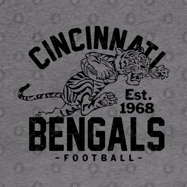 Vintage Cincinnati Bengals 3 by Buck Tee Originals by Buck Tee